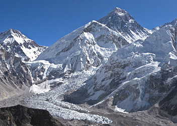 Khumbu Icefall and Everest - by Martijn