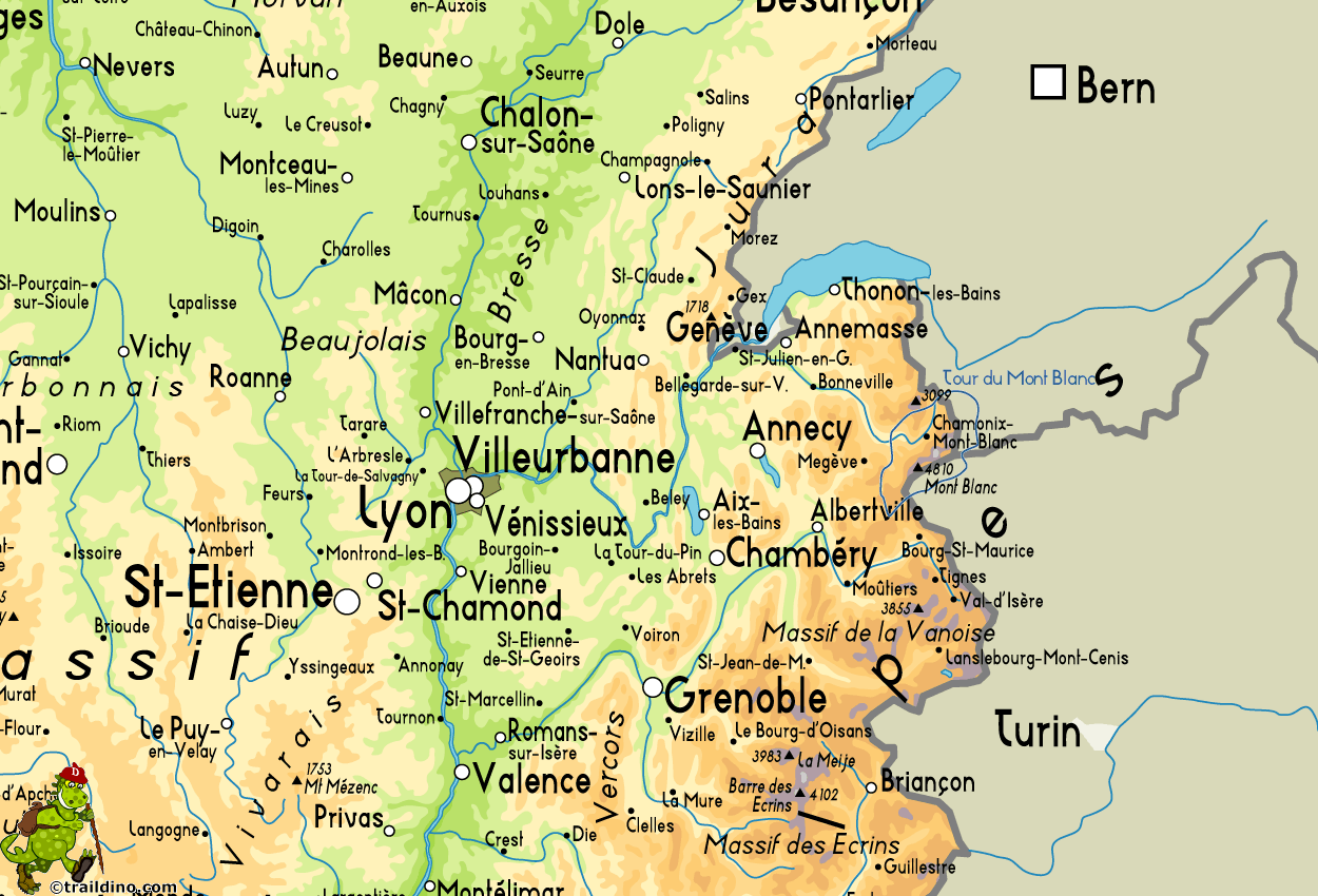 Map of Tour du Mont Blanc