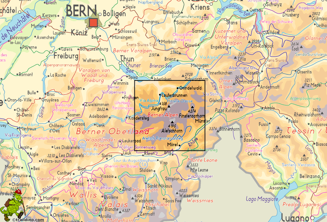Map Berner Alpen