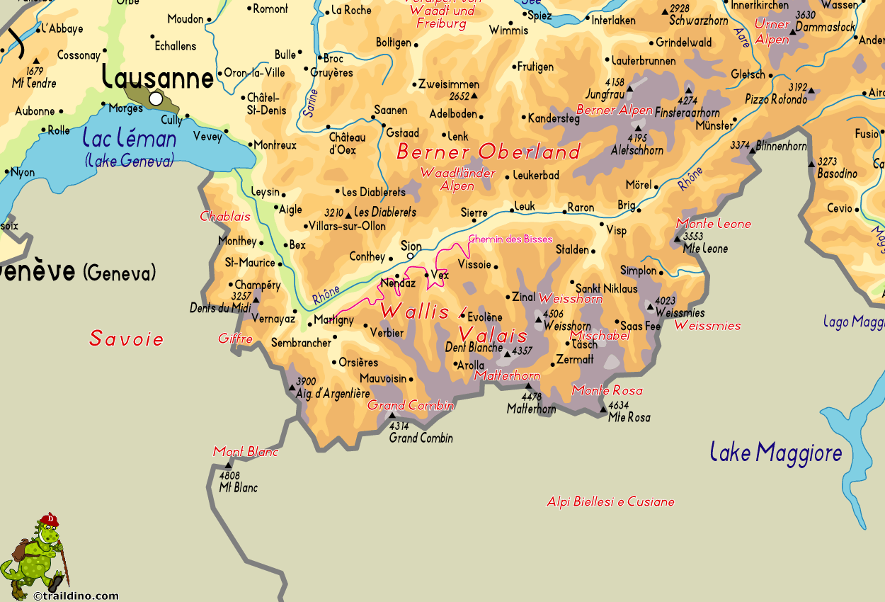 Map Chemin des Bisses