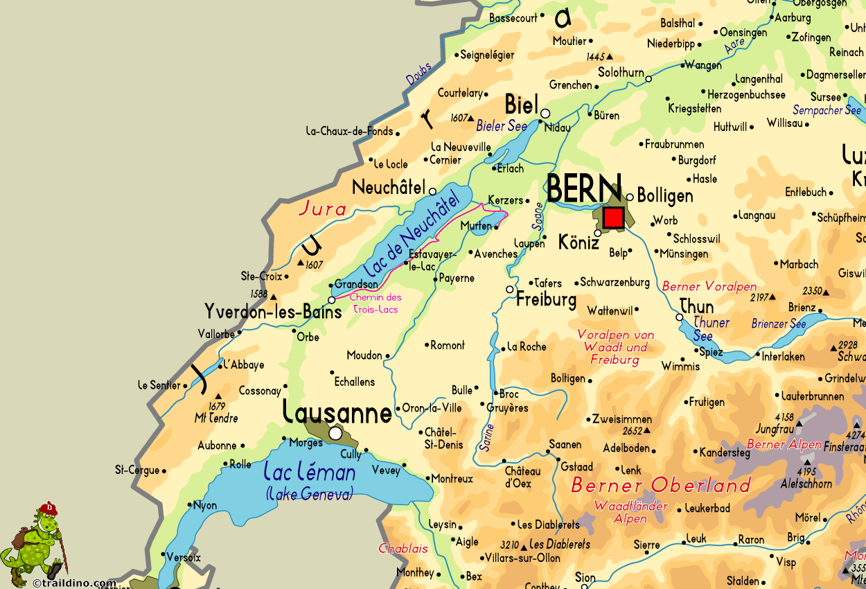 Map Chemin des Trois Lacs