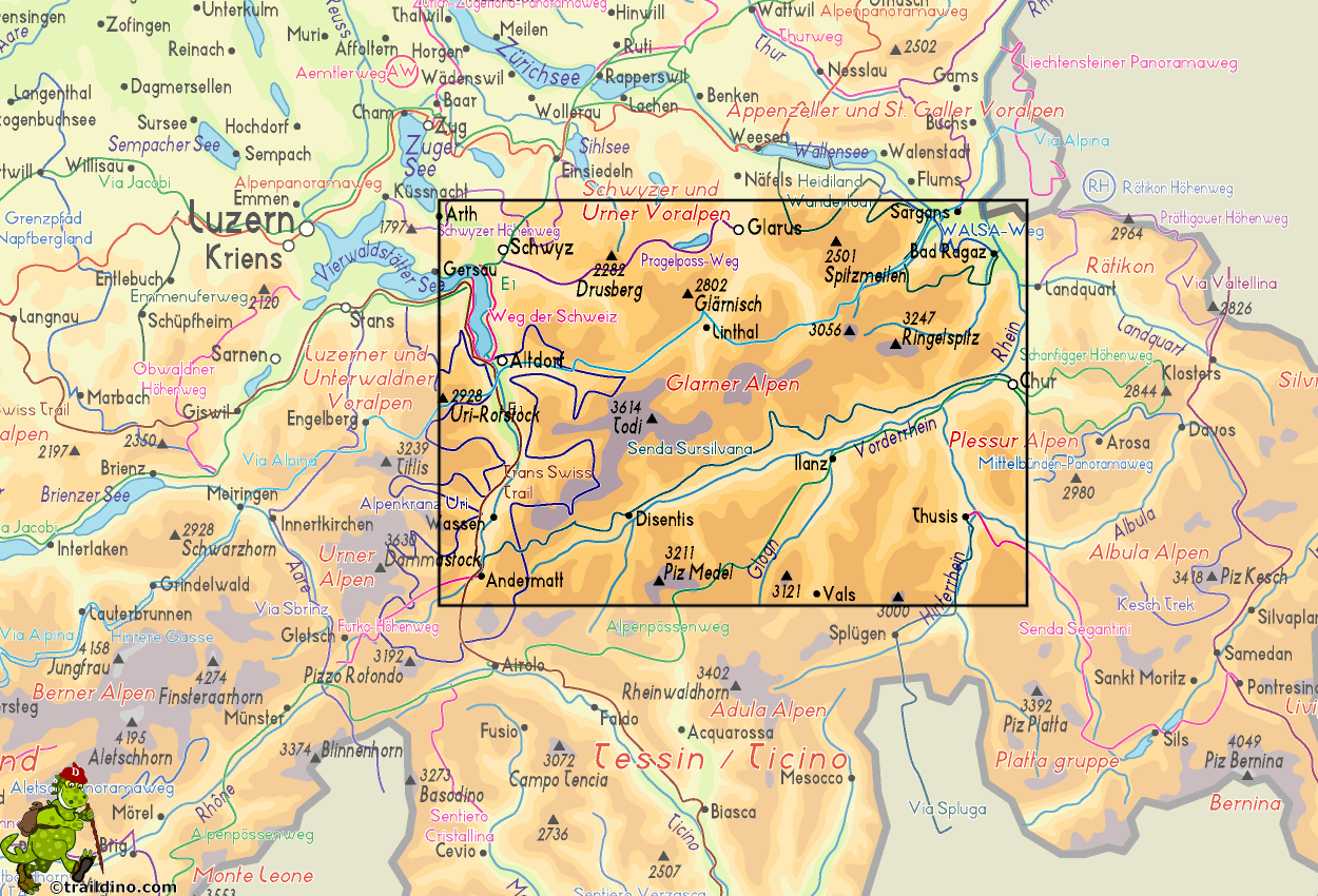 Map Glarner Alpen