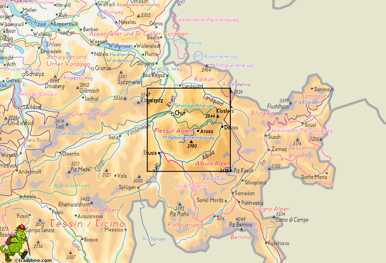 Map Plessur Alpen