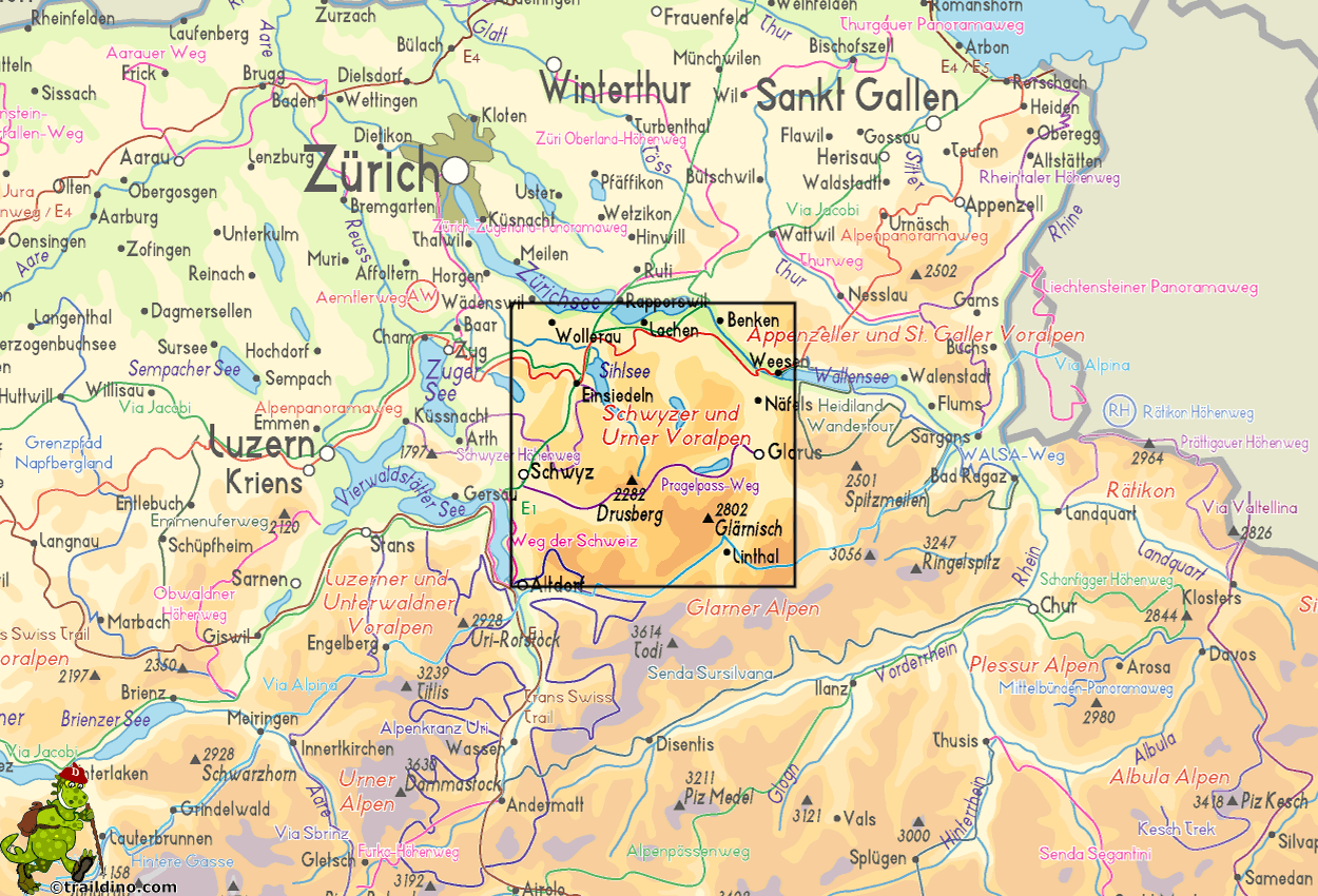 Map Schwyzer und Urner Voralpen