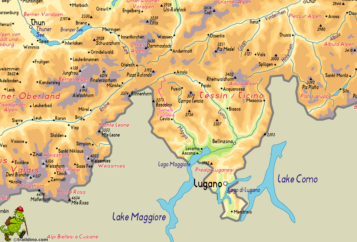 Map Sentiero Cristallina