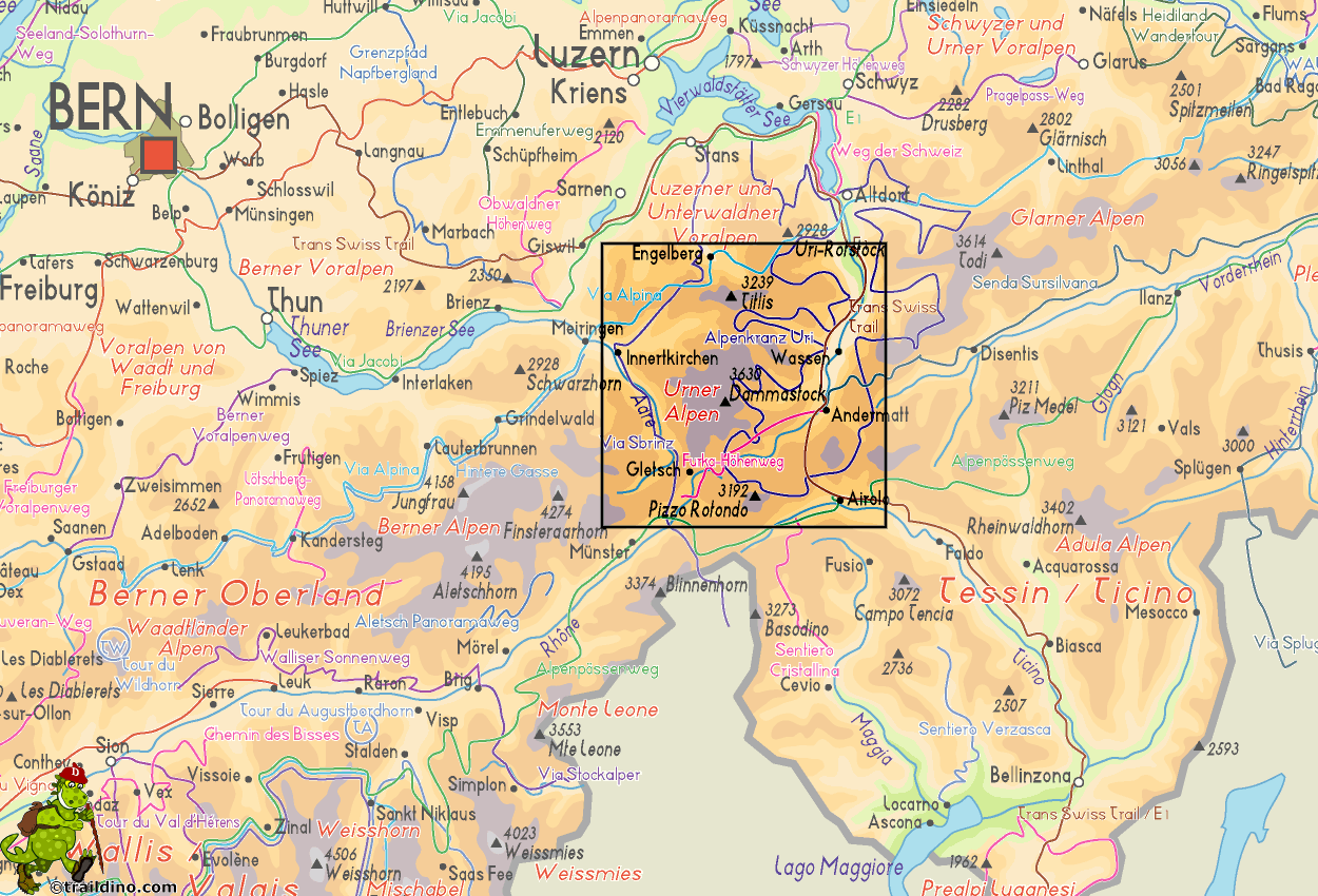 Map Urner Alpen